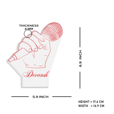 3D Illusion Microphone Night lamp for Music Studio & Home Decoration Light with Multicolored light